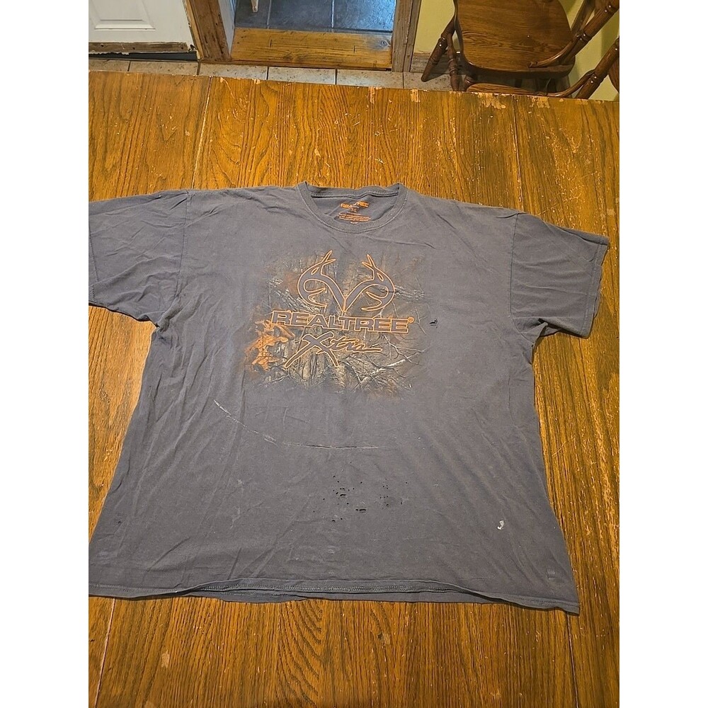 Men's T-Shirt RealTree Xtra Deer Antler Logo Hunting Cotton Size 3 XL
